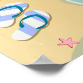 ビーチ結婚式上のビーチサンダル ポスター (角)