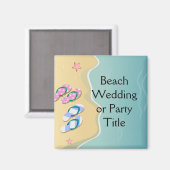 ビーチ結婚式上のビーチサンダル マグネット (正面/裏面)