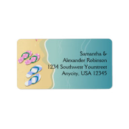 ビーチ結婚式上のビーチサンダル ラベル