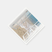 ビーチ結婚式付きハート スタンダードカクテルナプキン (角)