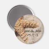 ビーチ結婚式保存日付磁石 – Starfish マグネット (正面/裏面)