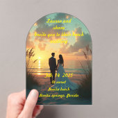 ビーチ結婚式入り アクリル招待状 (インサイチュ (ポータブル))