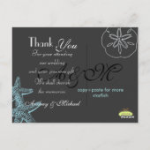 ビーチ結婚式写真ありがとうポストカード ポストカード (裏面)