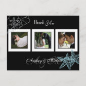 ビーチ結婚式写真ありがとうポストカード ポストカード (正面)