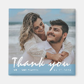 ビーチ結婚式写真ありがとう マグネット (正面)