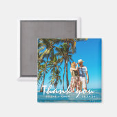 ビーチ結婚式写真ありがとう マグネット (正面/裏面)
