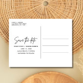 ビーチ結婚式写真の保存日付 案内ポストカード