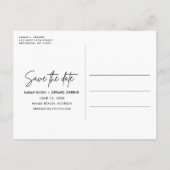 ビーチ結婚式写真の保存日付 案内ポストカード (裏面)