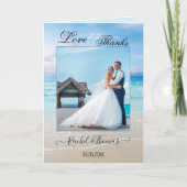ビーチ結婚式写真サンキューカード サンキューカード (正面)