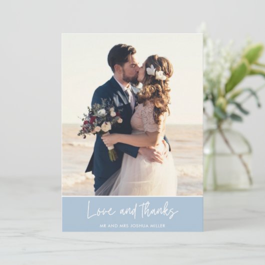 ビーチ結婚式写真サンキューカード サンキューカード (スタンド正面)