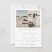 ビーチ結婚式写真サンキューカード サンキューカード (正面)