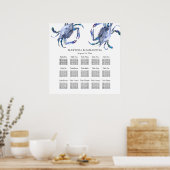 ビーチ結婚式印刷可能座席表 ポスター (キッチン)