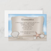 ビーチ結婚式収容エンクロージャカード 出欠カード (正面/裏面)