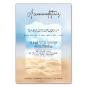 ビーチ結婚式収容カード テーブルナンバー (裏面)