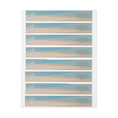 ビーチ結婚式周回差出人住所ラベル ラップアラウンドラベル (シート)