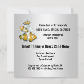 ビーチ結婚式婚約記念日の個人設定 招待状 (裏面)