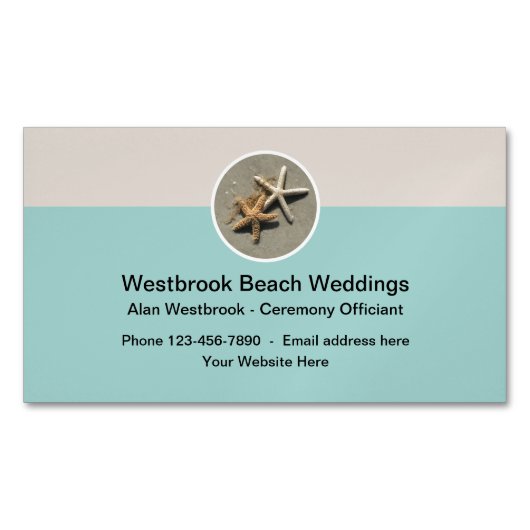 ビーチ結婚式官 マグネット名刺 (正面)