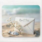 ビーチ結婚式封筒（砂） マウスパッド (正面)