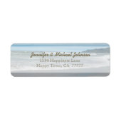 ビーチ結婚式差出人住所ラベル ラベル (正面)