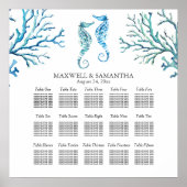 ビーチ結婚式座席表シーホース ポスター (正面)