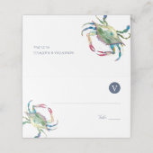 ビーチ結婚式座席表ブルーカニ プレイスカード (外部開封)