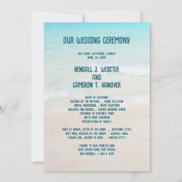 ビーチ結婚式式プログラムテンプレート 招待状