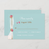 ビーチ結婚式応答カード 出欠カード (正面/裏面)