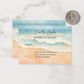 ビーチ結婚式応答RSVP ノートカード (正面/裏面インサイチュ)