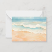 ビーチ結婚式応答RSVP ノートカード (裏面)