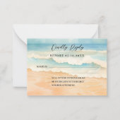 ビーチ結婚式応答RSVP ノートカード (正面)