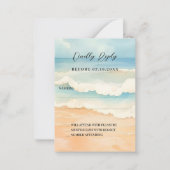 ビーチ結婚式応答RSVP ノートカード (正面)