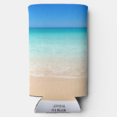 ビーチ結婚式我々が必要なのは愛ビーチ スリム缶クーラー (裏面)