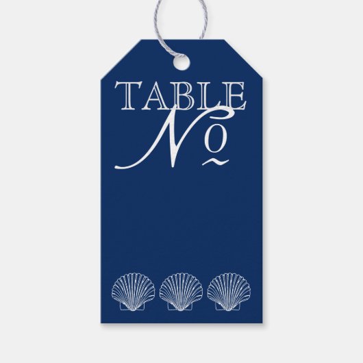 ビーチ結婚式披露宴テーブル番号 – ギフトタグ (正面)