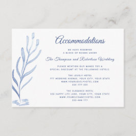 ビーチ結婚式披露宴ブルー&ホワイト エンクロージャーカード