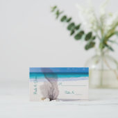 ビーチ結婚式披露宴座席表設定カード プレイスカード (スタンド正面)