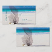 ビーチ結婚式披露宴座席表設定カード プレイスカード (正面/裏面)