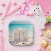 ビーチ結婚式招待状とヒトデ ペーパープレート (パーティー)