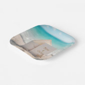 ビーチ結婚式招待状とヒトデ ペーパープレート (傾斜あり)