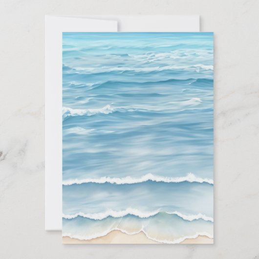 ビーチ結婚式招待状と砂ハート 招待状 (裏面)