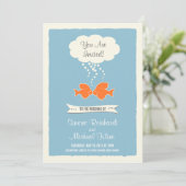 ビーチ結婚式招待状と魚キスをする 招待状 (スタンド正面)