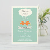 ビーチ結婚式招待状と魚キスをする 招待状 (スタンド正面)