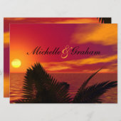 ビーチ結婚式招待状アットサンライズ 招待状 (正面/裏面)