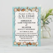 ビーチ結婚式招待状テンプレートバージョン2 招待状 (スタンド正面)