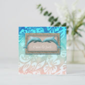 ビーチ結婚式招待状ドルフィンルアウ（ハワイ式宴会）パーティー 航海の 招待状 (スタンド正面)