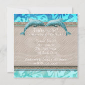 ビーチ結婚式招待状ドルフィンルアウ（ハワイ式宴会）パーティー 航海の 招待状 (裏面)