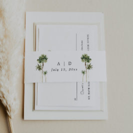 ビーチ結婚式招待状用帯ラップ 招待状ベリーバンド