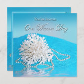 ビーチ結婚式招待状 – シーシェル/ビーチ 招待状 (正面/裏面)