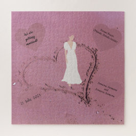 ビーチ結婚式招待状 ジグソーパズル