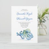 ビーチ結婚式招待状、タコ 招待状 (スタンド正面)