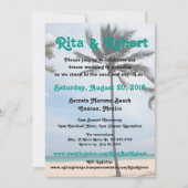 ビーチ結婚式招待状-パームツリーIアートオンバック 招待状 (正面)